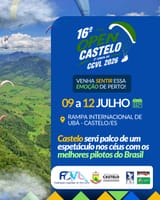 Imagem ilustrativa da matéria: Céu de Castelo vira palco de competição com cerca de 90 pilotos