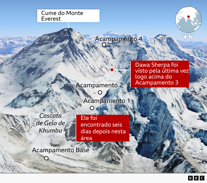 Imagem ilustrativa da matéria: Por que 'sobrevivência milagrosa' de guia no Everest levanta questões sobre a indústria do turismo